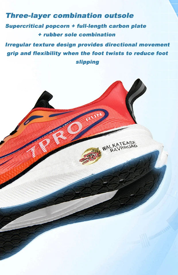 Tênis de corrida masculino de verão novo profissional placa de carbono sapatos de treinamento esportivo ao ar livre antiderrapante absorção de choque tênis