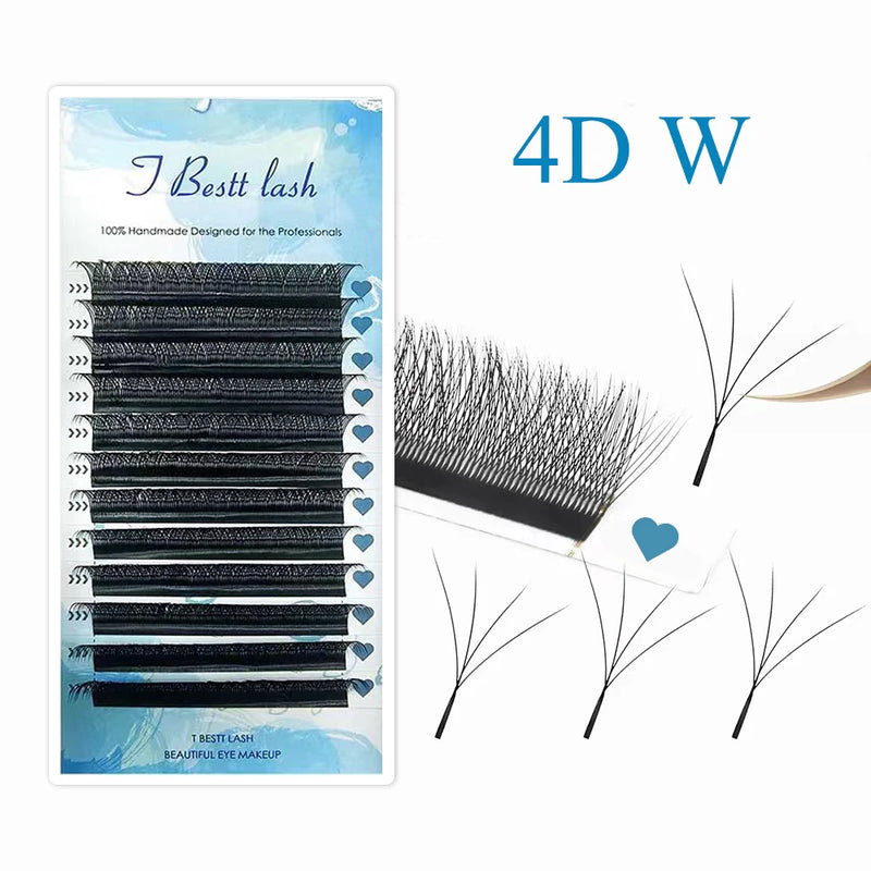 TBestt Matte Black 5D W Shape Eyelashes Extensions Premade Volume Lash Faux Natural Professional 3D W Cilios Lashes