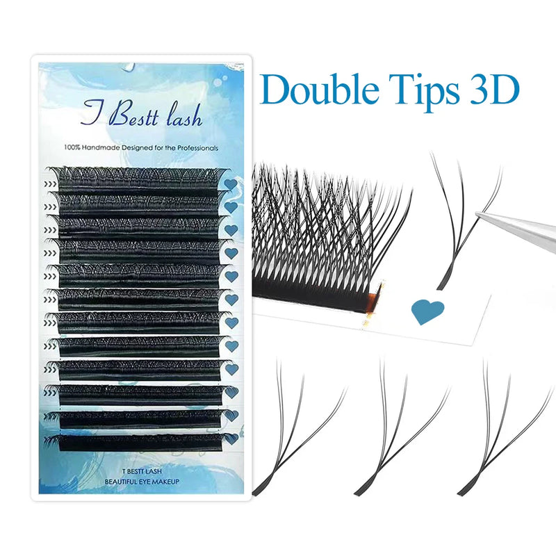 TBestt Matte Black 5D W Shape Eyelashes Extensions Premade Volume Lash Faux Natural Professional 3D W Cilios Lashes