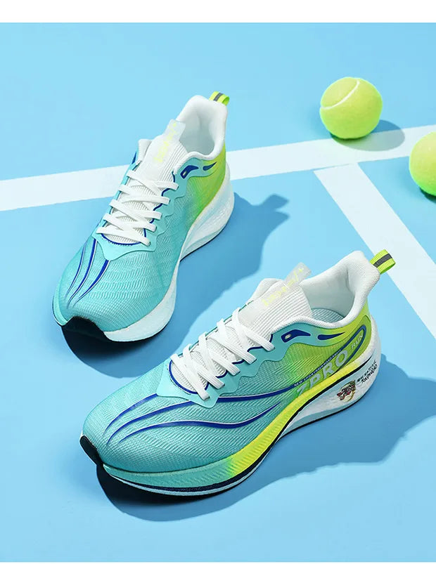Tênis de corrida masculino de verão novo profissional placa de carbono sapatos de treinamento esportivo ao ar livre antiderrapante absorção de choque tênis