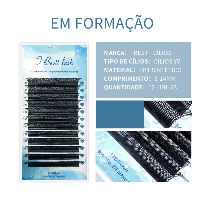 TBestt Matte Black 5D W Shape Eyelashes Extensions Premade Volume Lash Faux Natural Professional 3D W Cilios Lashes