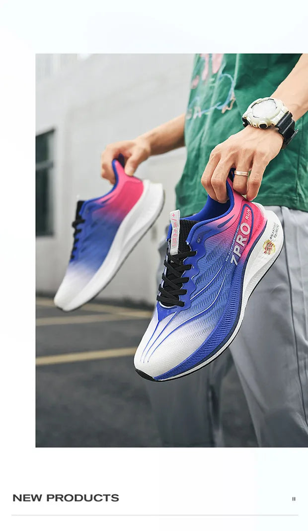 Tênis de corrida masculino de verão novo profissional placa de carbono sapatos de treinamento esportivo ao ar livre antiderrapante absorção de choque tênis