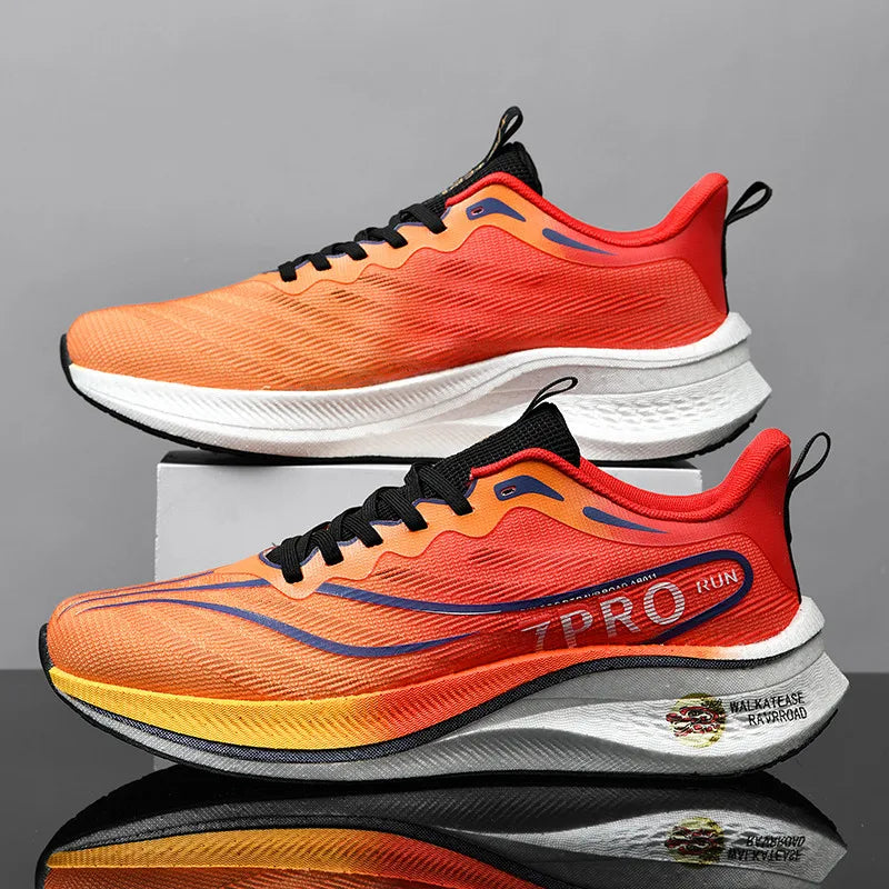 Tênis de corrida masculino de verão novo profissional placa de carbono sapatos de treinamento esportivo ao ar livre antiderrapante absorção de choque tênis