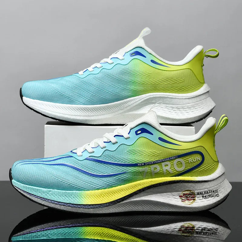 Tênis de corrida masculino de verão novo profissional placa de carbono sapatos de treinamento esportivo ao ar livre antiderrapante absorção de choque tênis