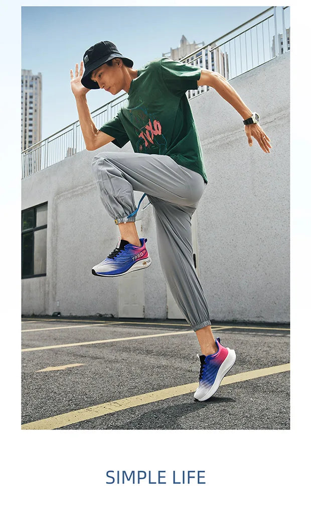 Tênis de corrida masculino de verão novo profissional placa de carbono sapatos de treinamento esportivo ao ar livre antiderrapante absorção de choque tênis